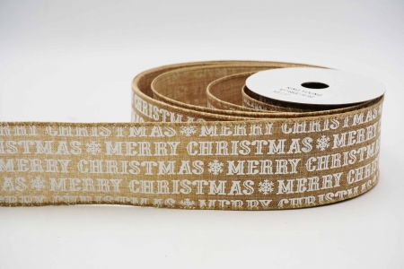 Merry Christmas Wired Ribbon_KF7186GC-14-183_natural